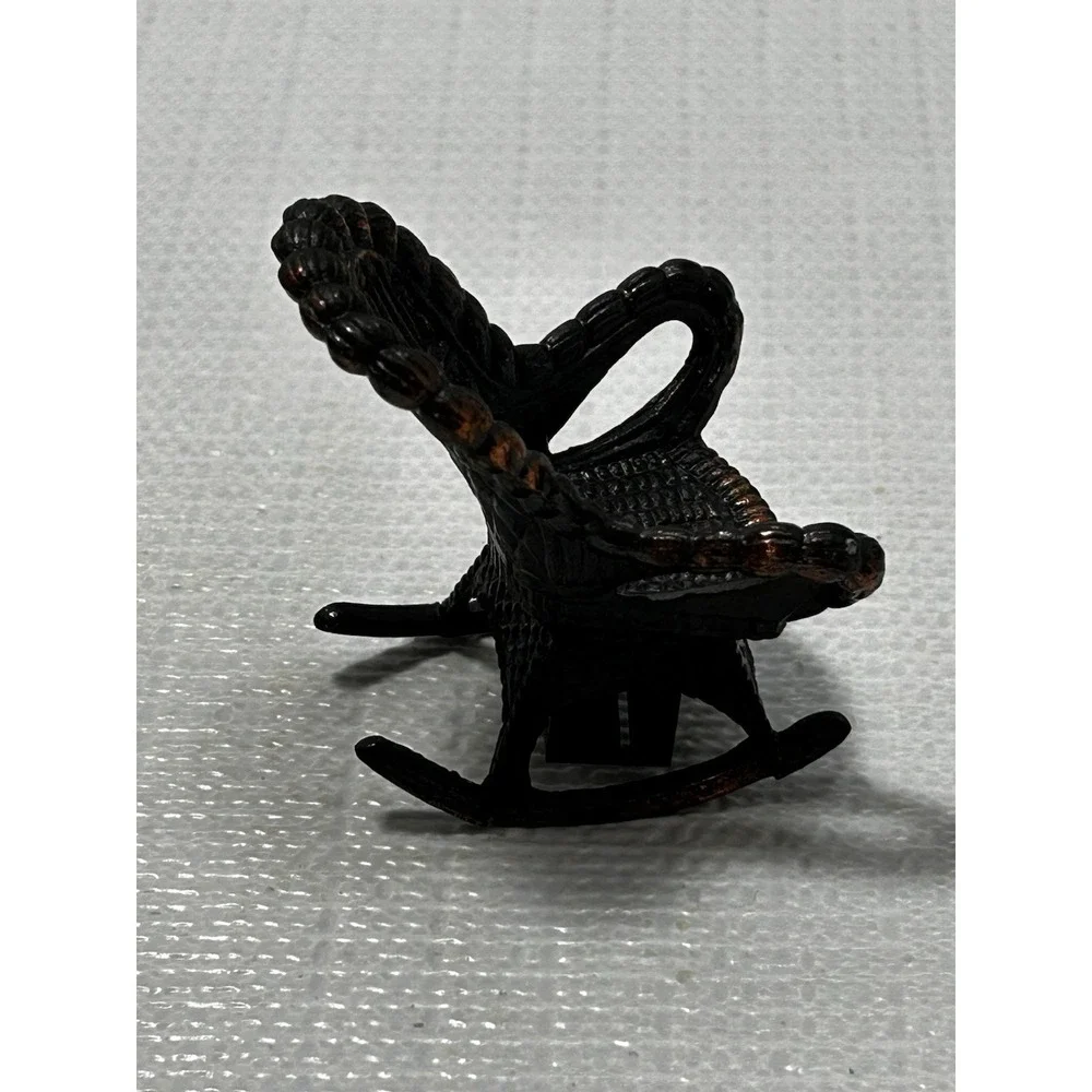 Vintage Miniture Metal WICKER ROCKER PENCIL SHARPENER 2.5